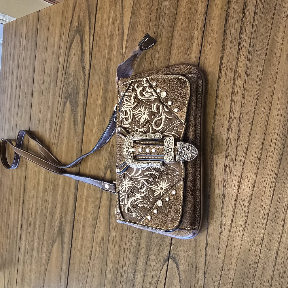 Brown Embroidered Women's Bag